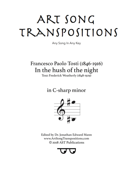 TOSTI: In the hush of the night (transposed to C-sharp minor)