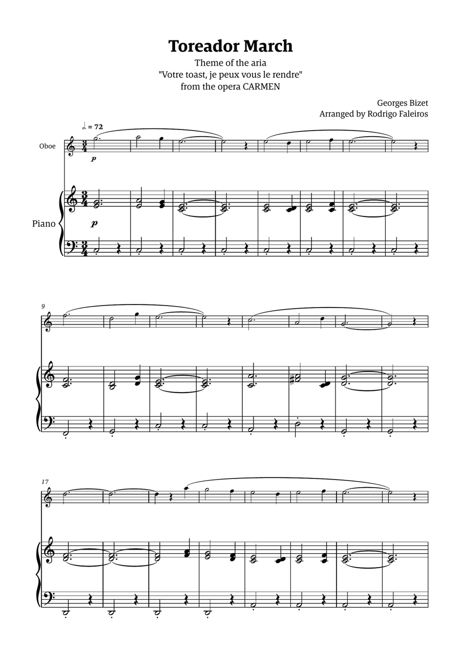 Toreador March (from the opera Carmen) - easy version