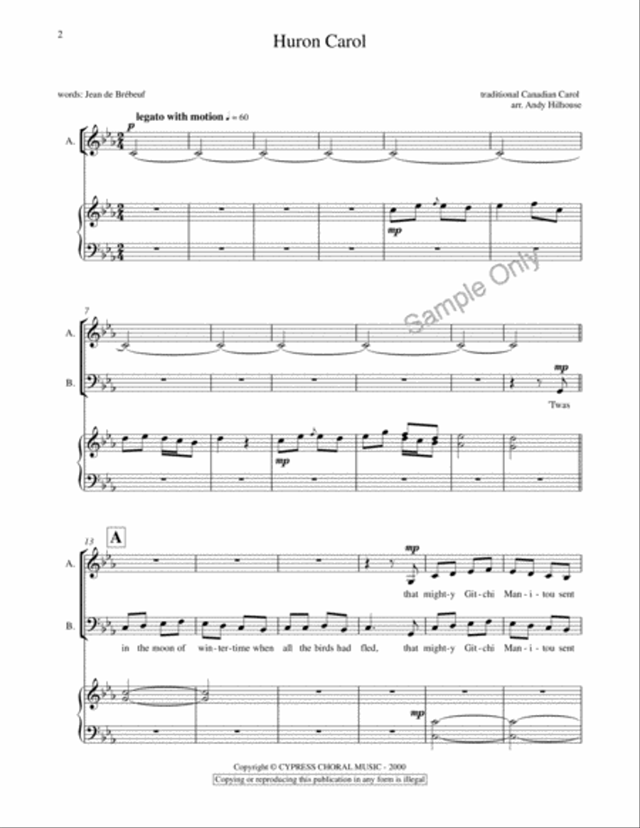 Huron Carol Choir scores gallery preview page 2