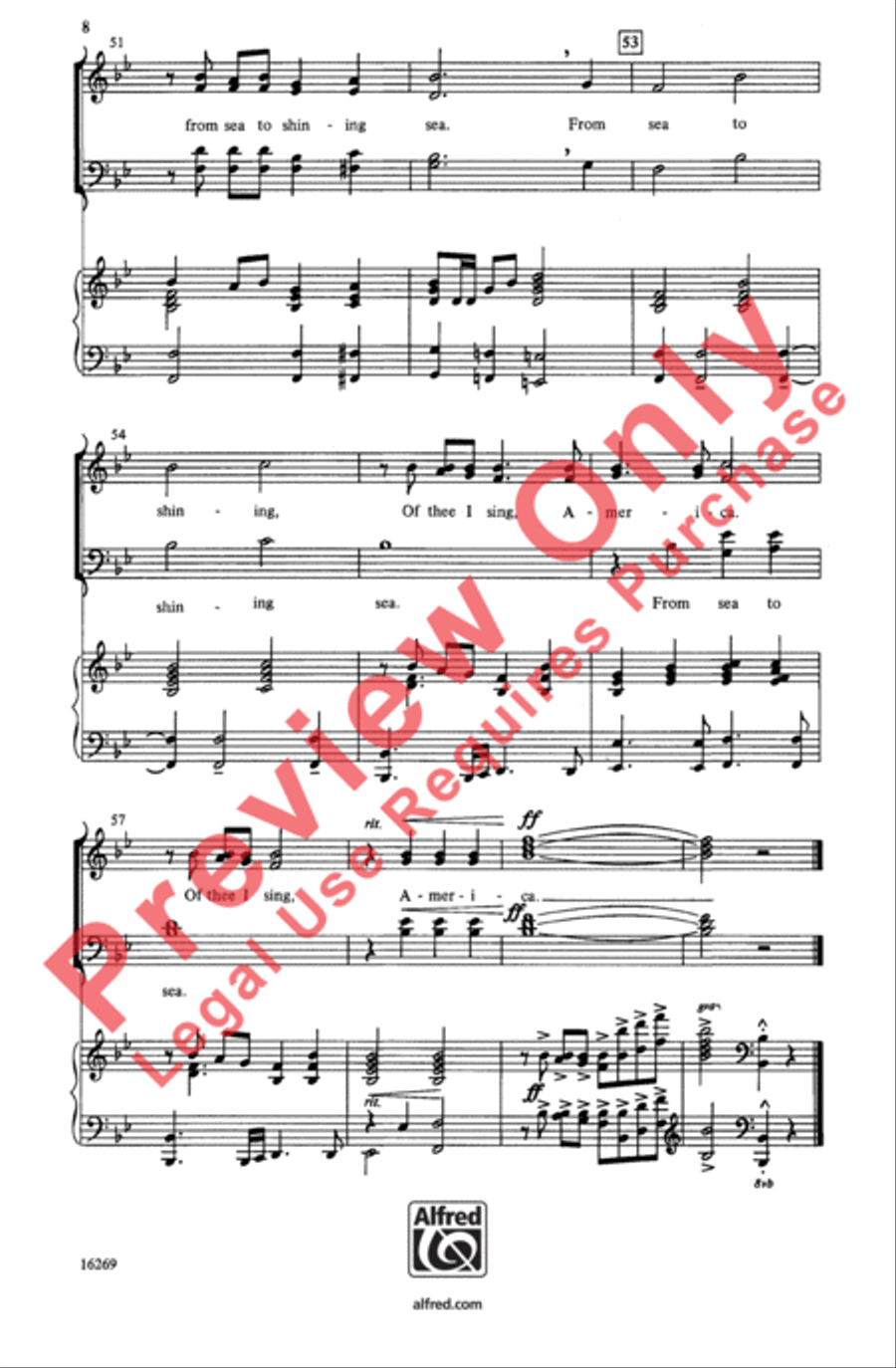 Of Thee I Sing, America! 4-Part scores gallery preview page 8