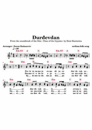Đurđevdan - Djurdjevdan - Ederlezi - lead sheet +lyrics