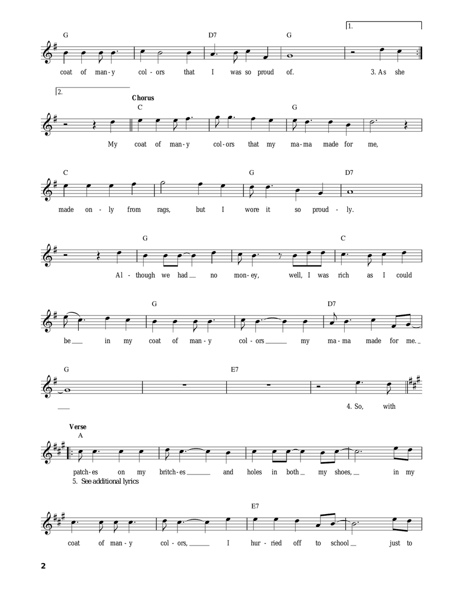 Coat Of Many Colors Acoustic Guitar scores gallery preview page 2