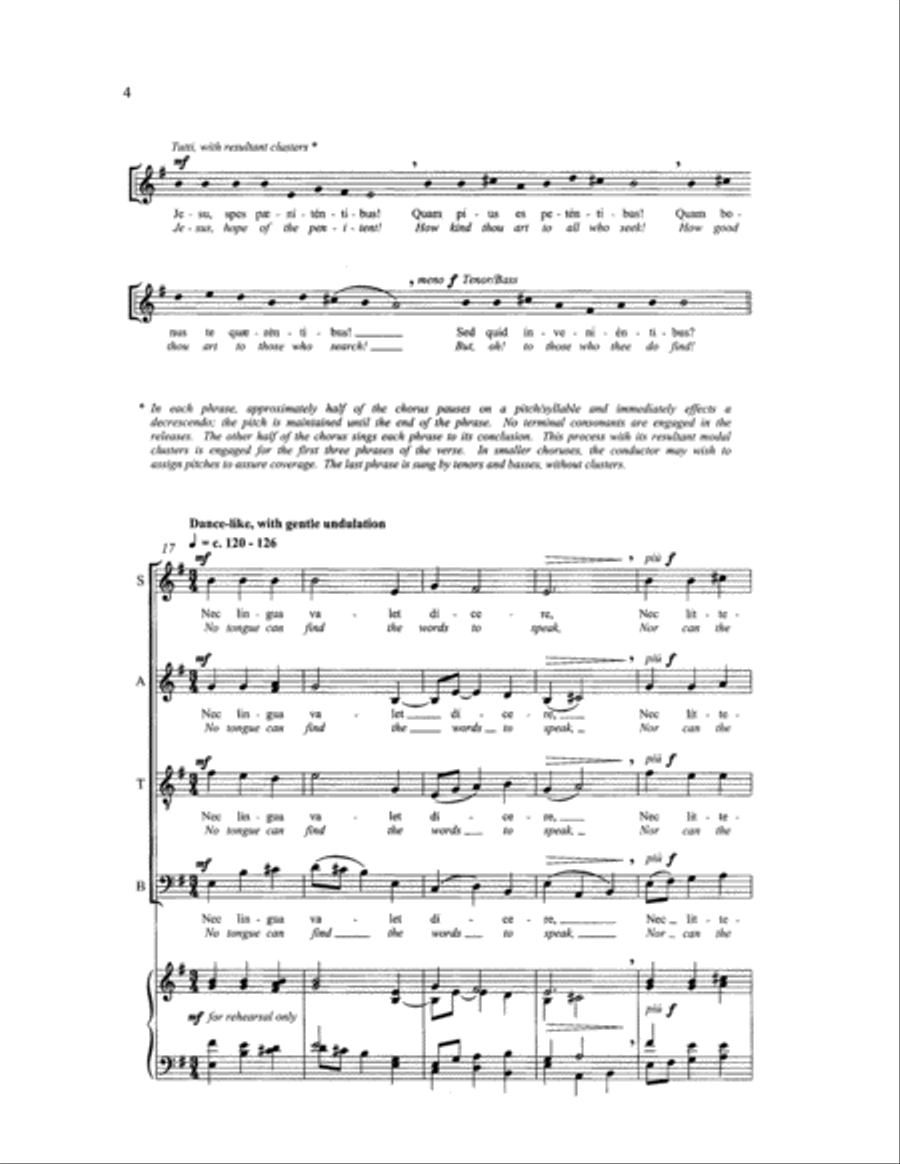 Four Motets on Plainsong Themes: 3. Jesu dulcis memoria 4-Part scores gallery preview page 4