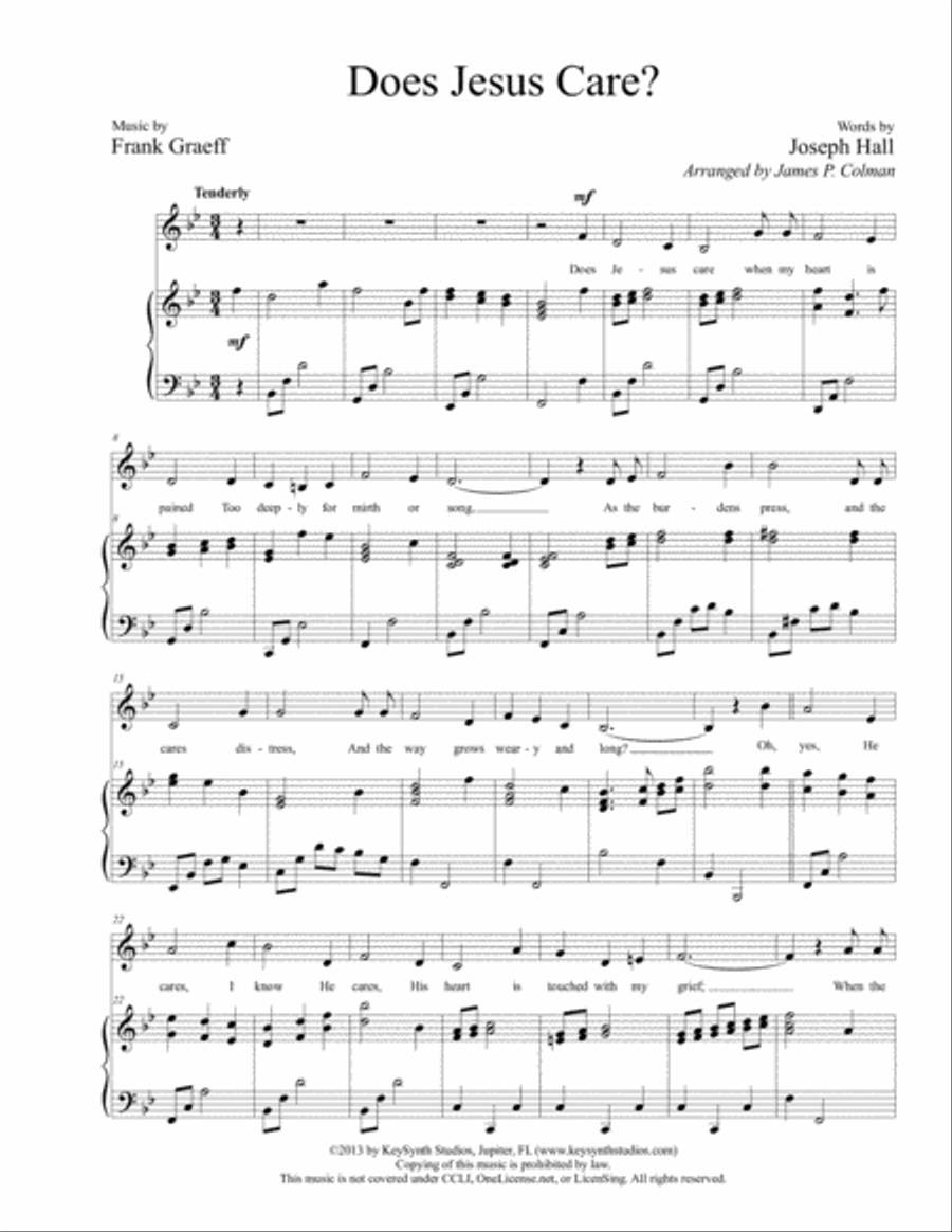 Does Jesus Care? Medium Voice scores gallery preview page 3