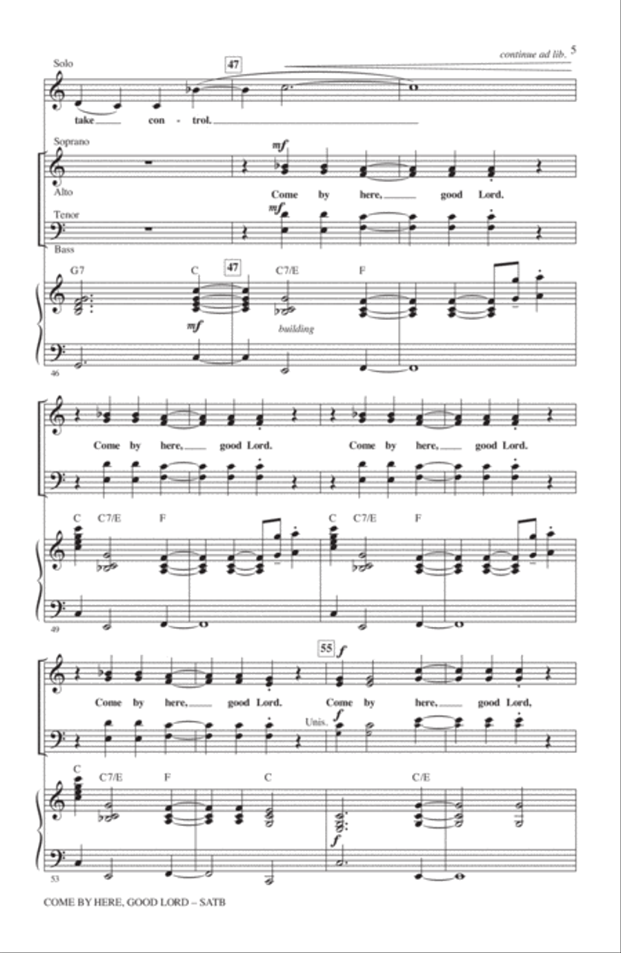 Come By Here, Good Lord 4-Part scores gallery preview page 4