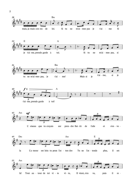 Habanera from Carmen for English Horn with chords image number null