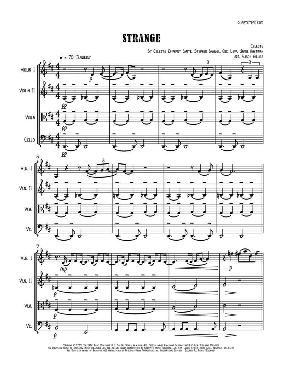 Strange String Quartet scores gallery preview page 1