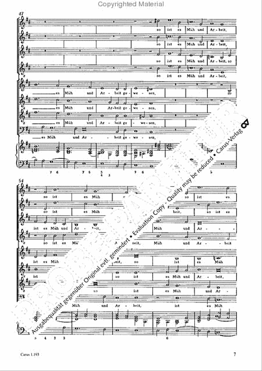 Unser Leben wahret siebzig Jahr Choir scores gallery preview page 8