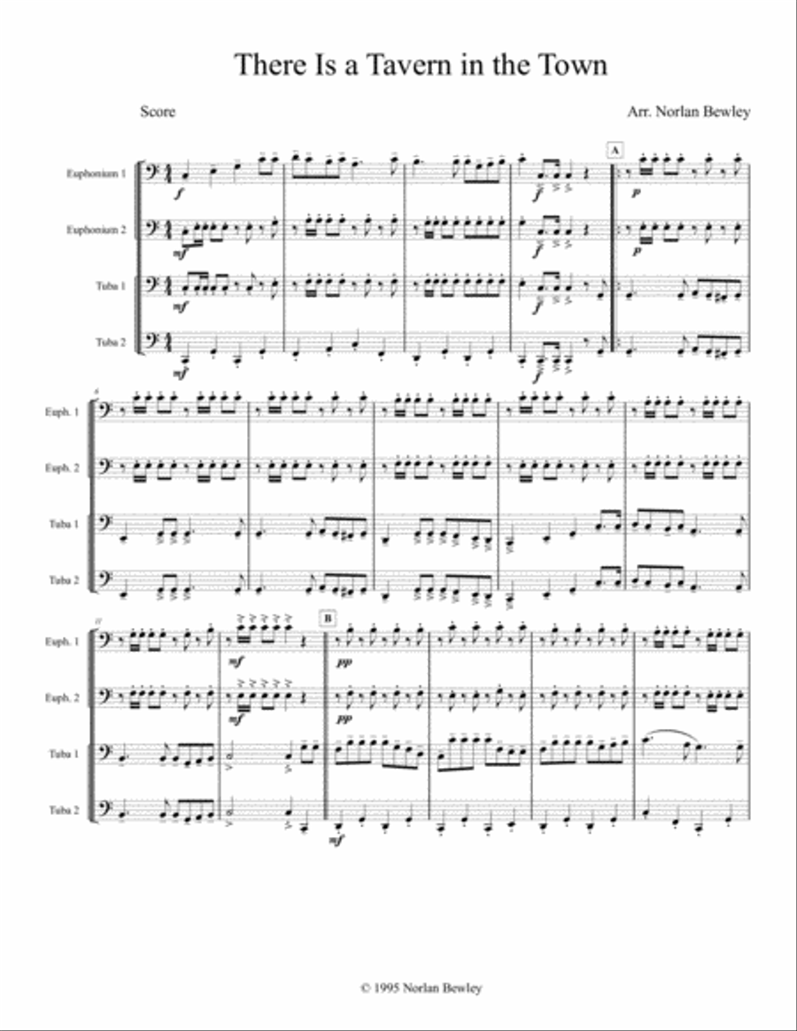 There Is A Tavern In The Town - Tuba/Euphonium Quartet image number null