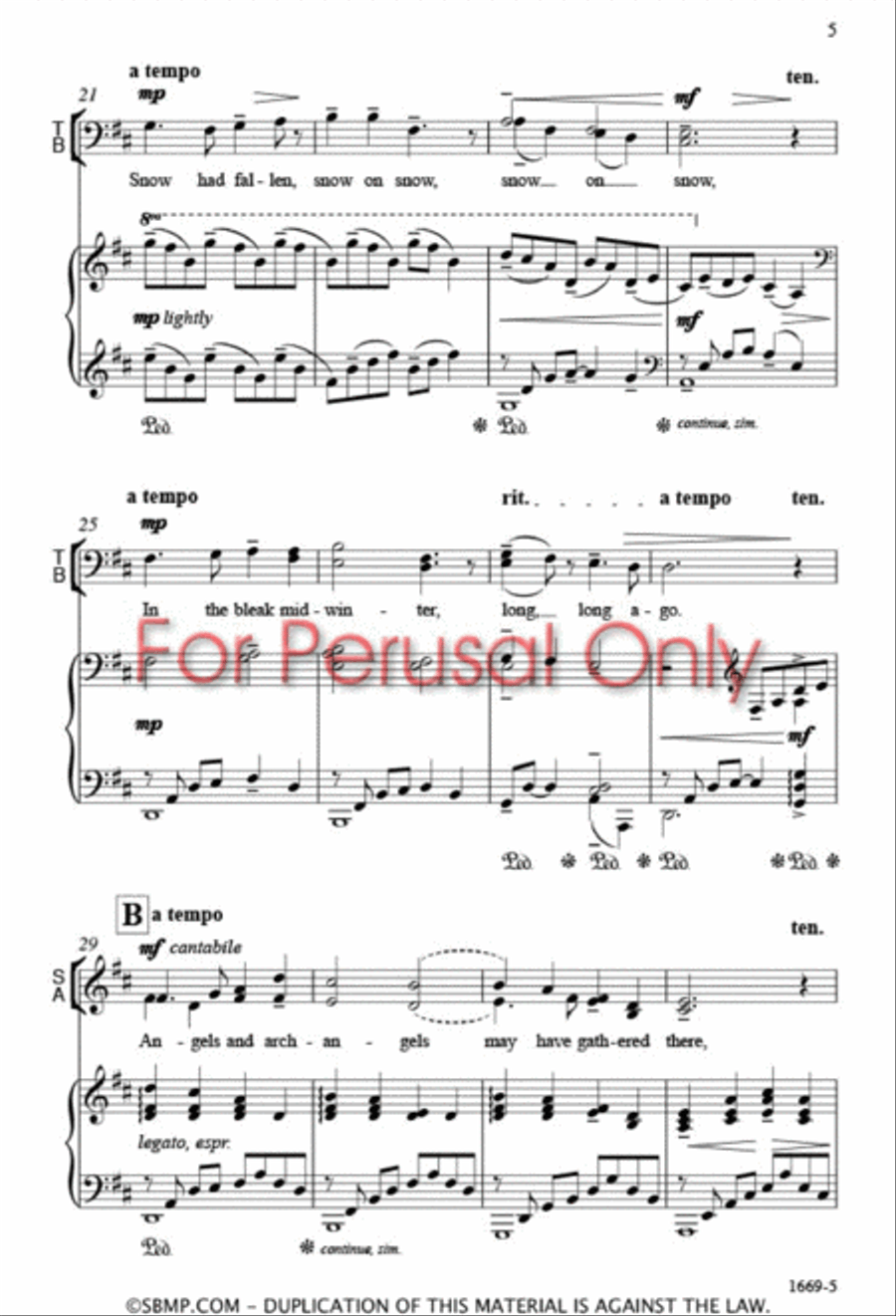 Long Ago (In the Bleak Midwinter) 4-Part scores gallery preview page 4