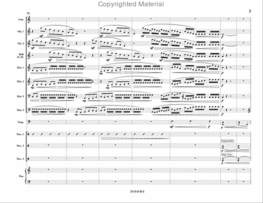 Doors (score & parts) Percussion Ensemble scores gallery preview page 4