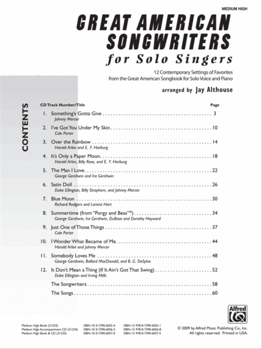 Great American Songwriters for Solo Singers High Voice scores gallery preview page 2