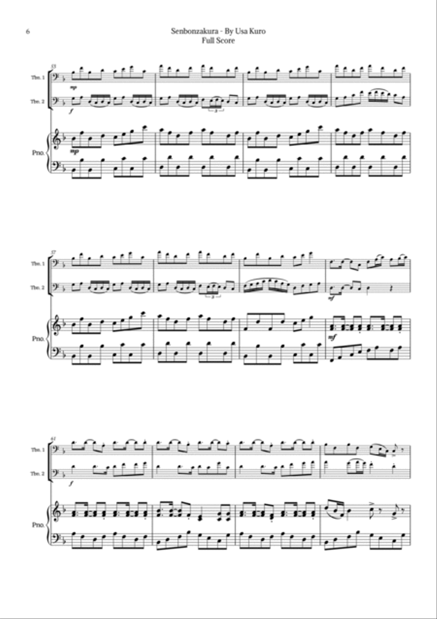 Senbonzakura Trombone Duet scores gallery preview page 6