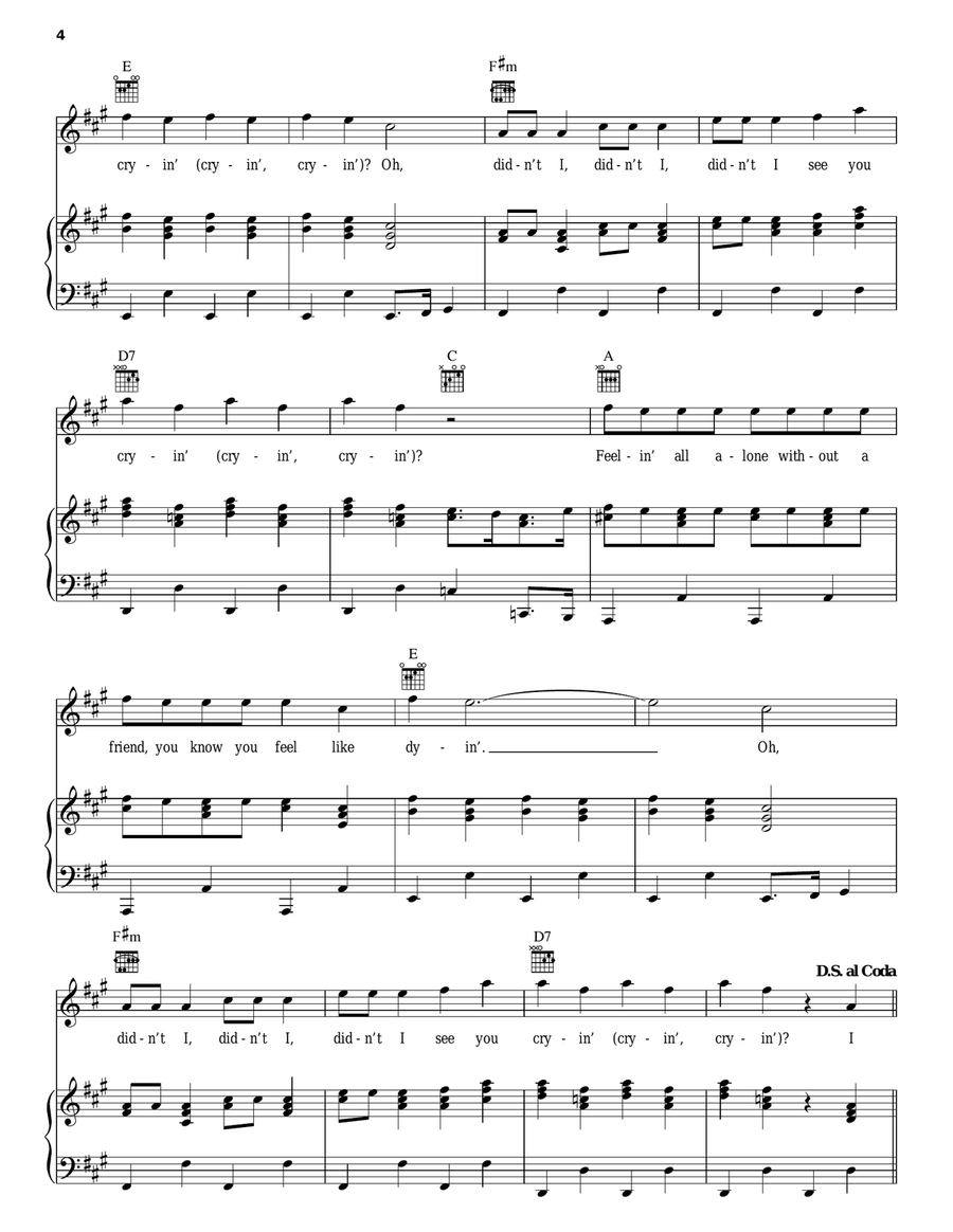 I Want You To Want Me I Want You To Want Me Piano, Vocal, Guitar scores gallery preview page 4