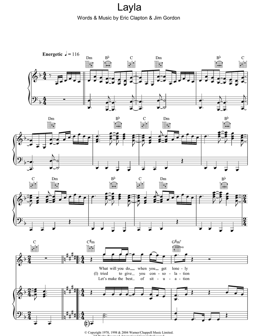 Layla Acoustic Guitar scores gallery preview page 1