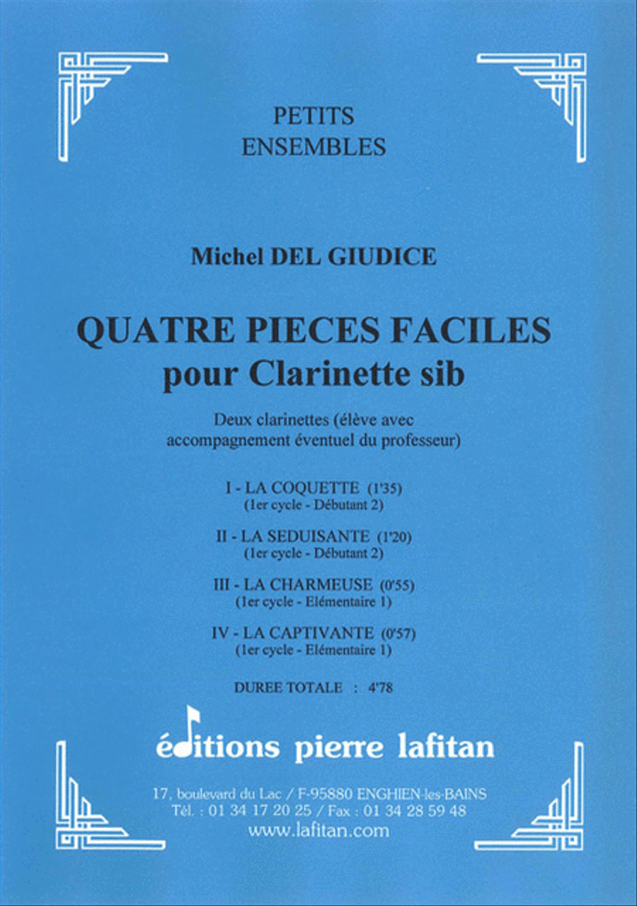 Quatre Pieces Faciles Clarinet Duet scores gallery preview page 1