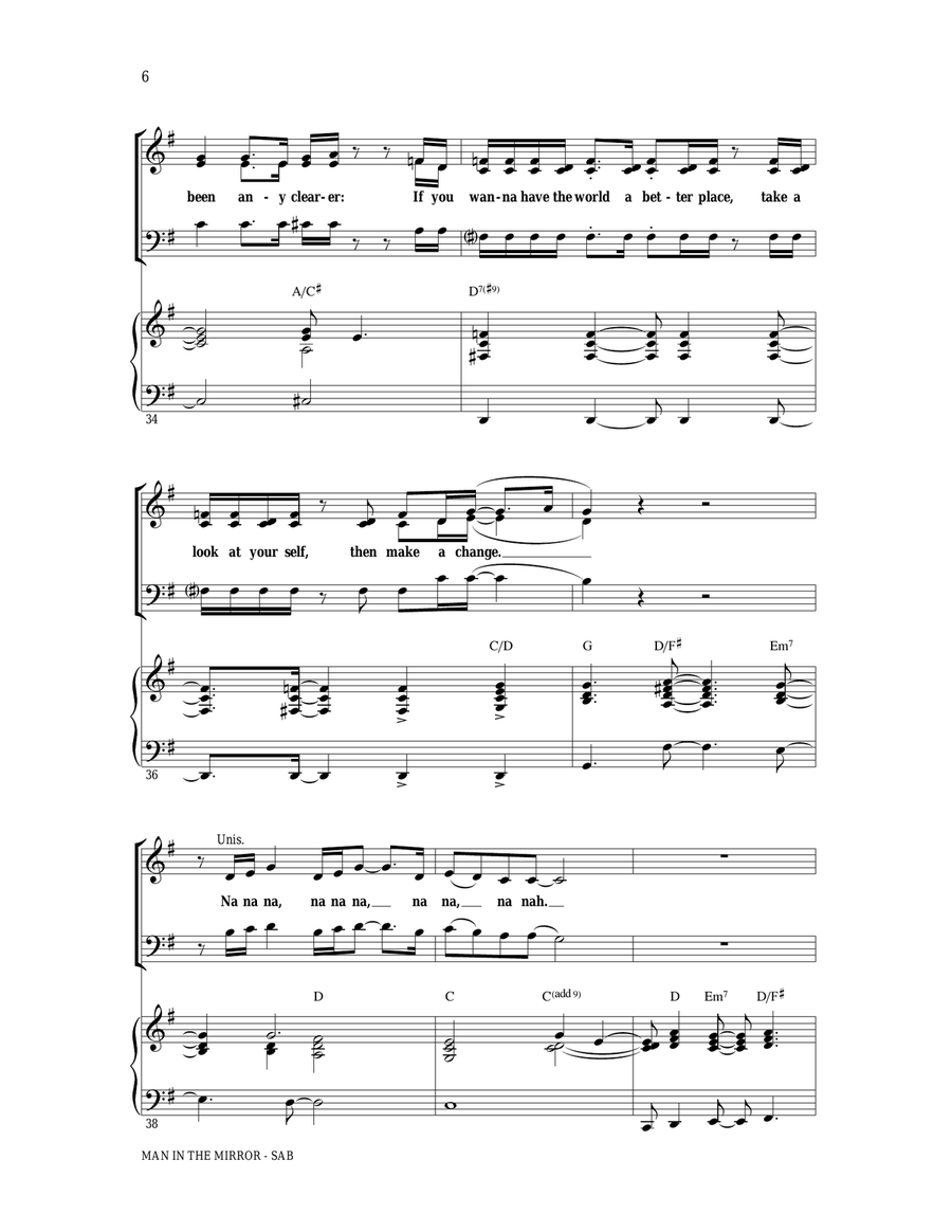 Man In The Mirror (arr. Ed Lojeski) 3-Part scores gallery preview page 5