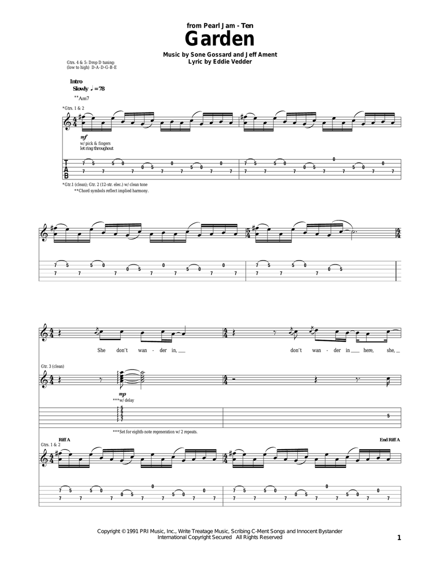Garden Acoustic Guitar scores gallery preview page 1