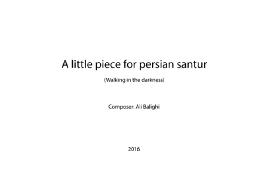 Walking in the darkness (A little piece for persian santur) Dulcimer scores gallery preview page 1