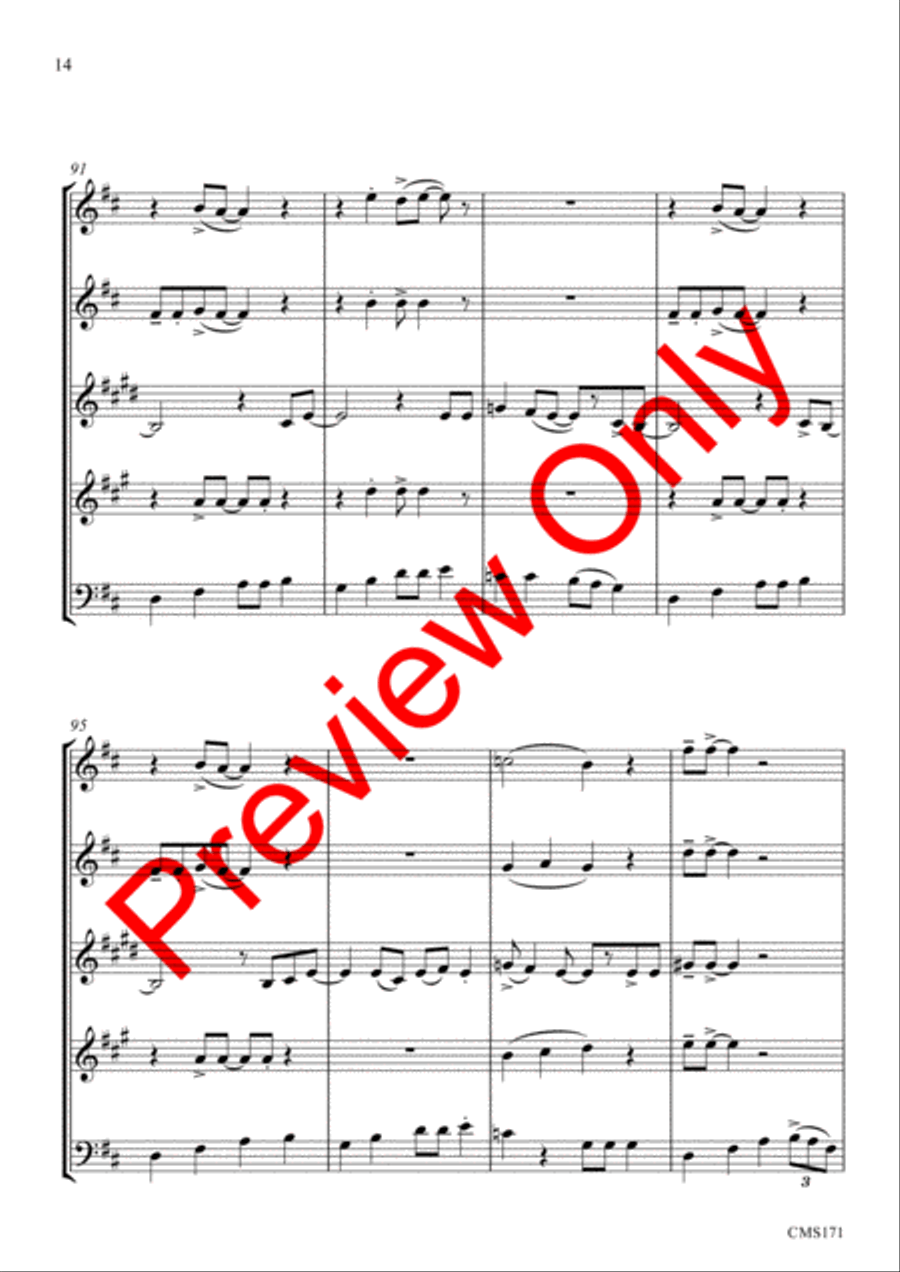 Queen Medley Fantasy Woodwind Quintet scores gallery preview page 17