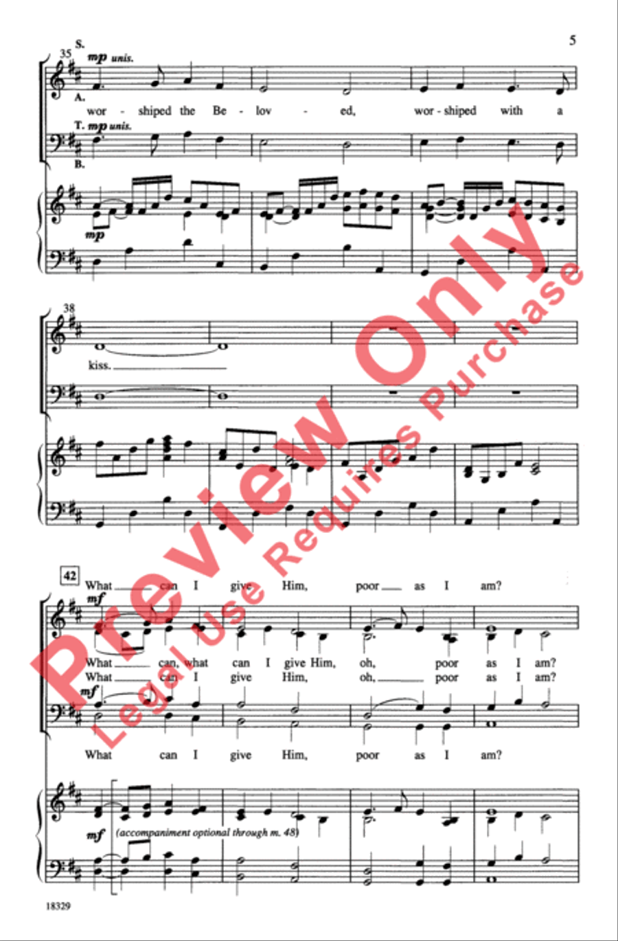 In the Bleak Midwinter 4-Part scores gallery preview page 5