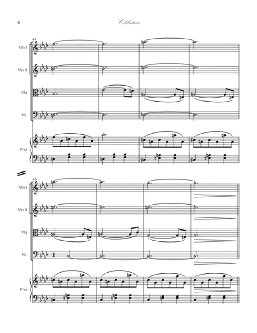 05. Celibataire Piano Quintet Piano Quintet scores gallery preview page 6