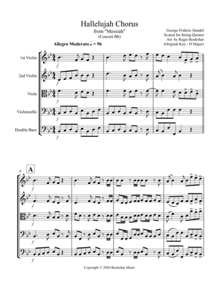 Hallelujah (from "Messiah") (Bb) (String Quintet - 2 Violins, 1 Viola,1 Cello, 1 Bass)