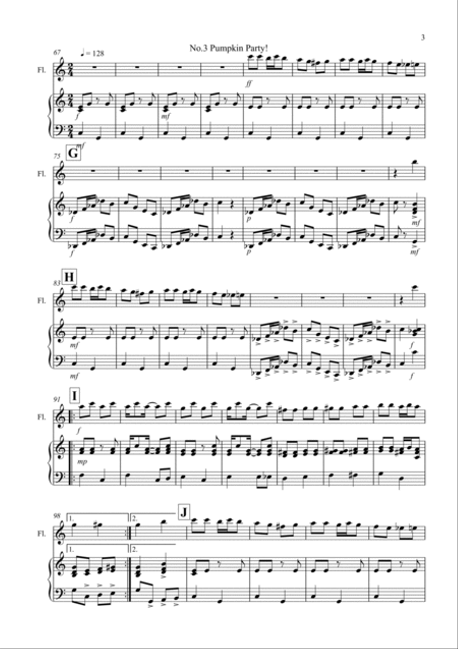 3 Halloween Pieces for Flute And Piano 3 Halloween Pieces for Flute And Piano Flute Solo scores gallery preview page 3