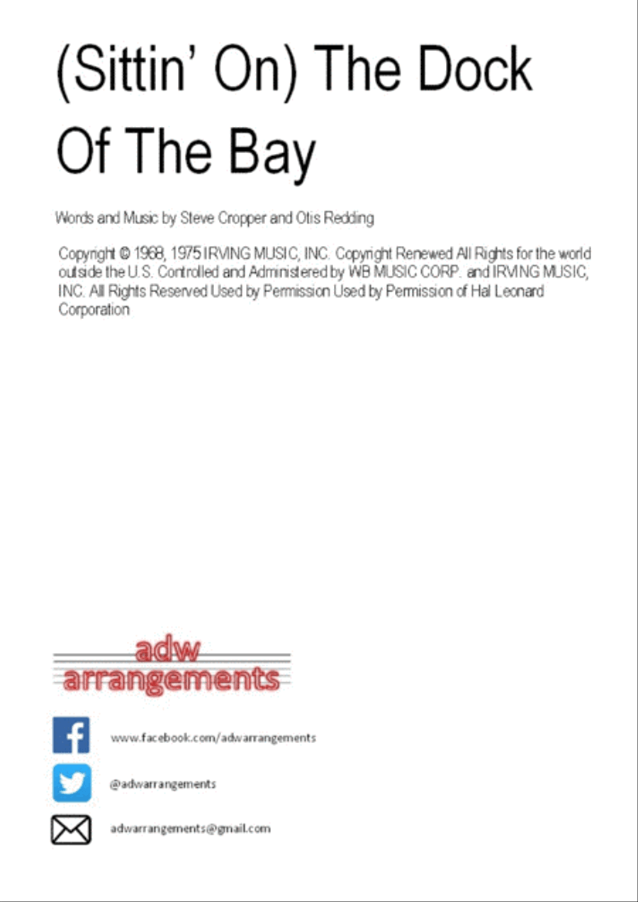 (Sittin' On) The Dock Of The Bay String Quartet scores gallery preview page 1