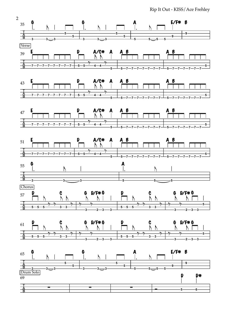 Rip It Out Rip It Out Guitar Tablature scores gallery preview page 2