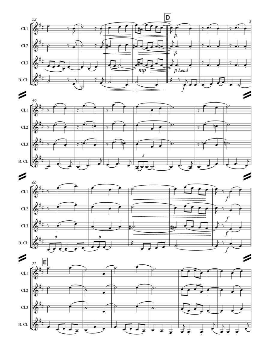 What The World Needs Now Is Love Clarinet Quartet scores gallery preview page 4