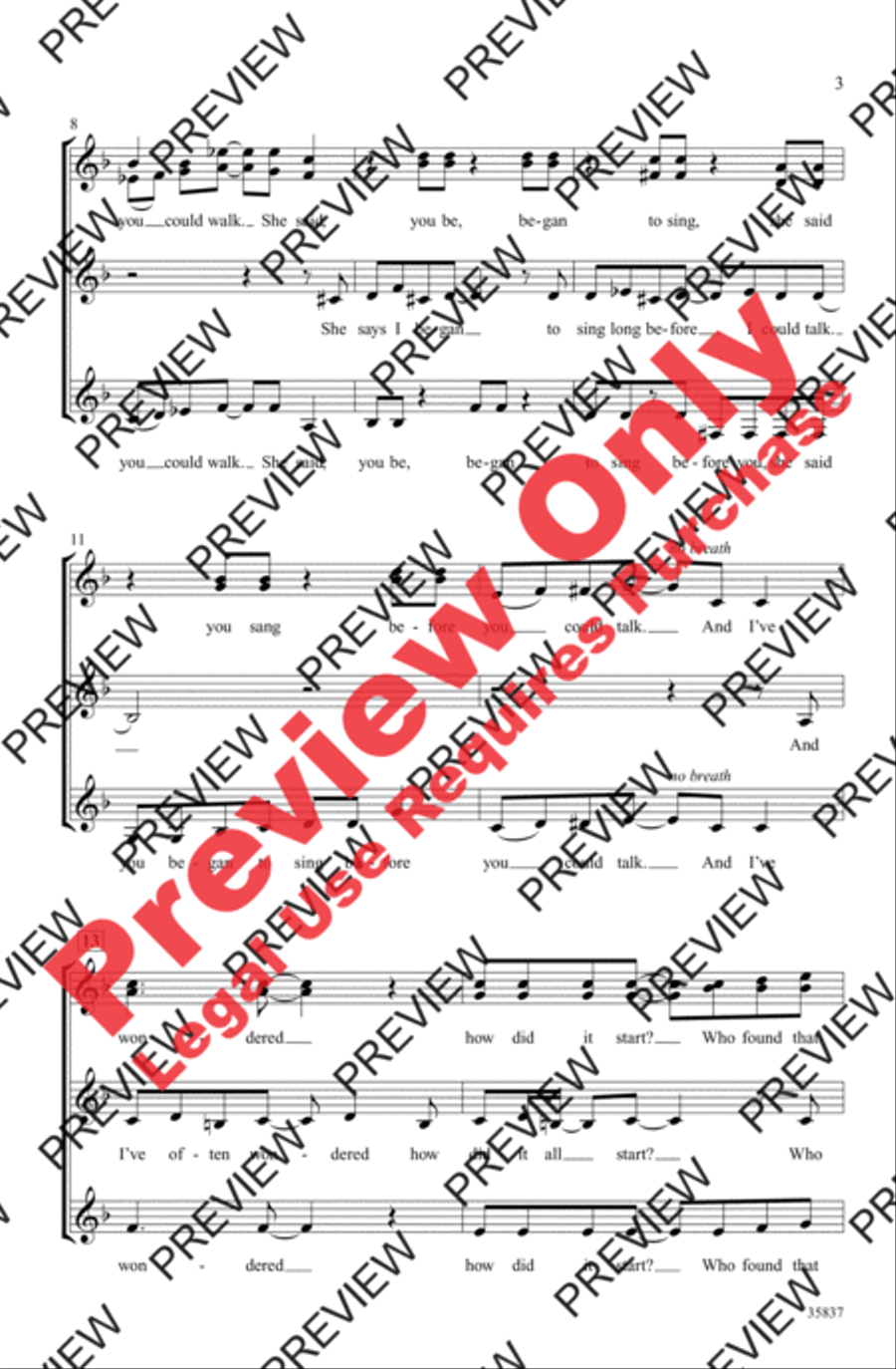 Thank You for the Music Women's Choir scores gallery preview page 3