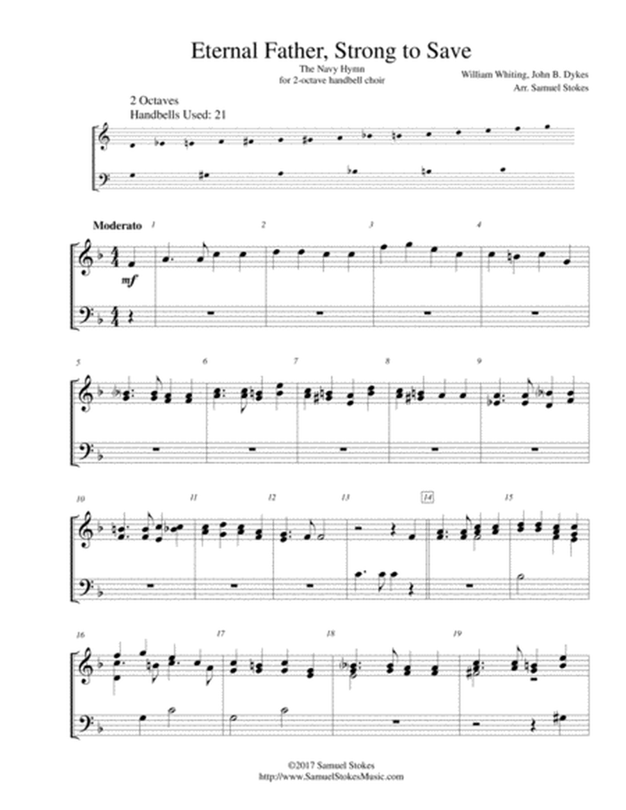 Eternal Father, Strong to Save (The Navy Hymn) - for 2-octave handbell choir image number null