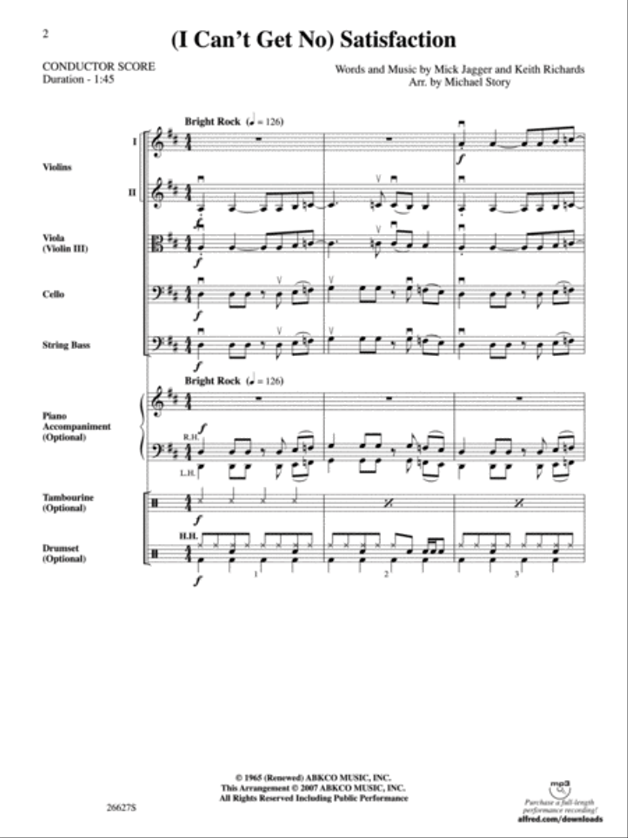 (I Can't Get No) Satisfaction String Orchestra scores gallery preview page 2