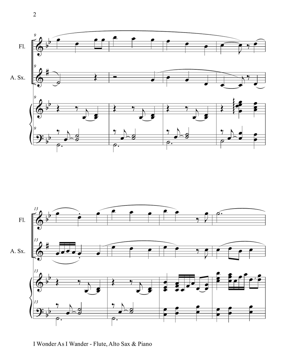 I Wonder As I Wander I Wonder As I Wander Woodwind Duet scores gallery preview page 3