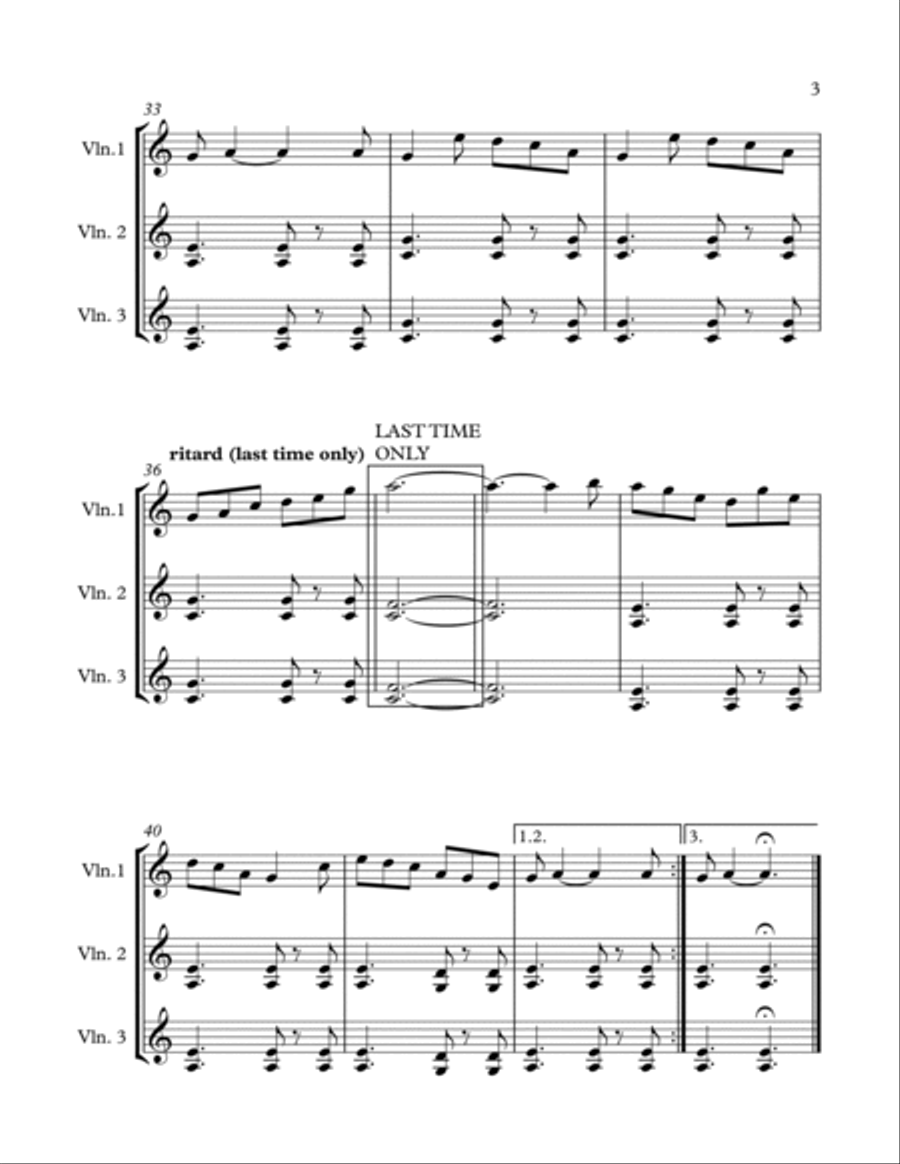 Bodkin for three violins String Trio scores gallery preview page 3