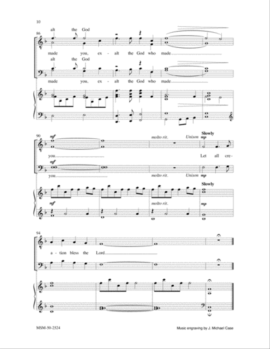 Let All Creation Bless the Lord TTBB scores gallery preview page 6