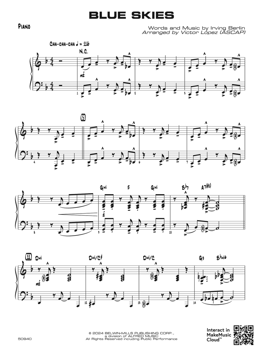 Blue Skies: Piano Accompaniment Piano Accompaniment scores gallery preview page 1