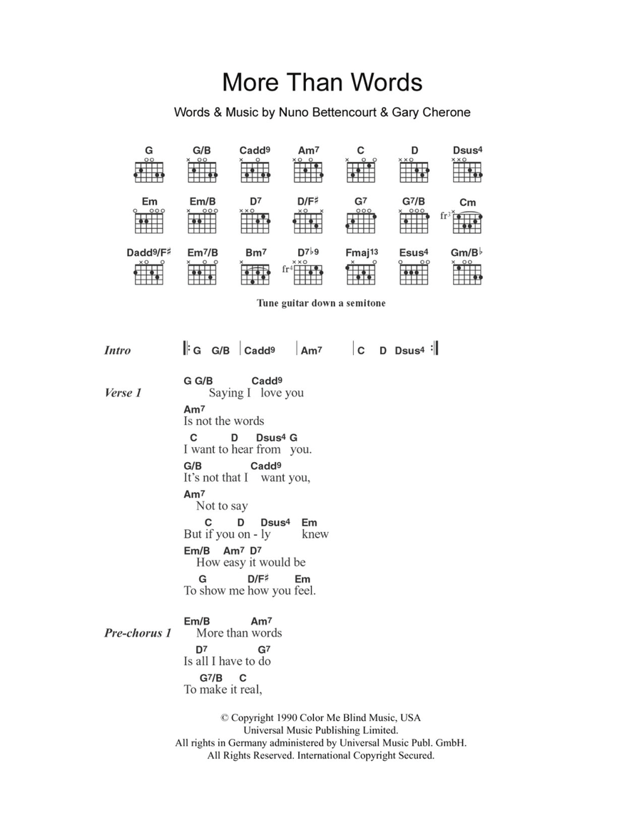 More Than Words More Than Words Electric Guitar scores gallery preview page 1