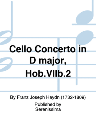 Book cover for Cello Concerto in D major, Hob.VIIb.2