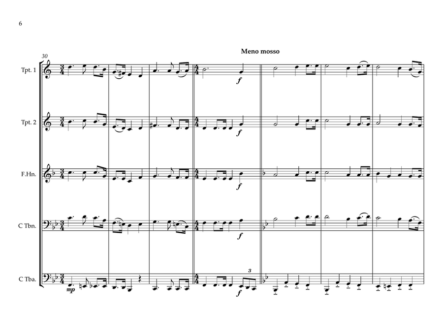 Burkinabé (Burkina Faso) National Anthem for Brass Quintet (World National Anthem Series) Brass Quintet scores gallery preview page 6