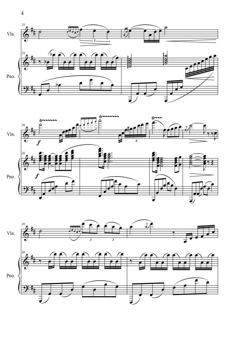 The Town of Chopin's Dreams for violin and piano Violin Solo scores gallery preview page 5