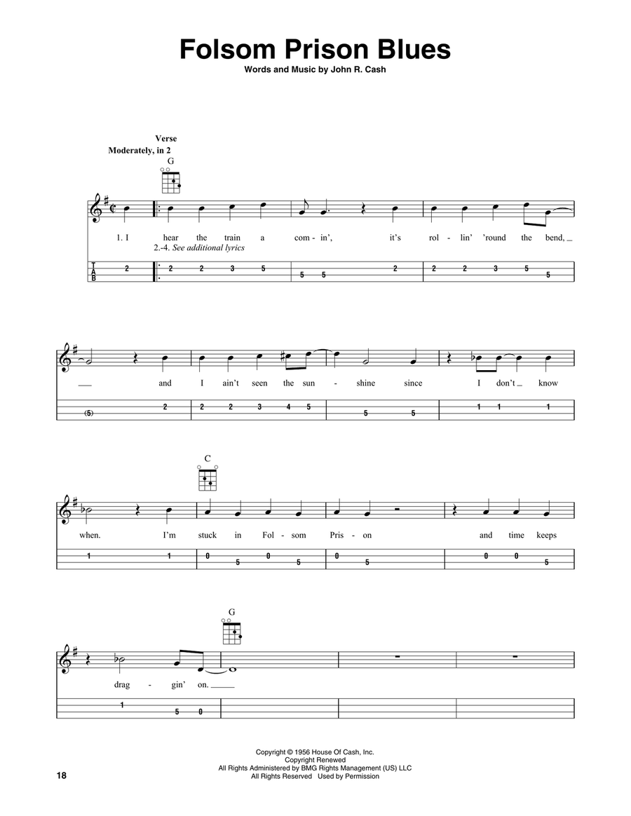 Folsom Prison Blues Mandolin scores gallery preview page 1