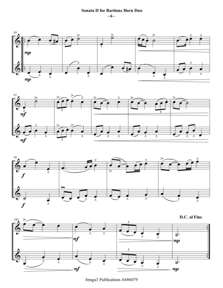 Sammartini: Sonata Op. 1 No. 2 for Baritone Horn Duo image number null