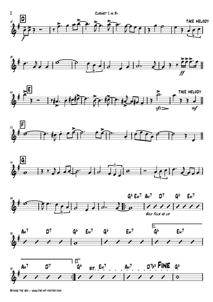 Beyond The Sea Woodwind Quartet scores gallery preview page 5