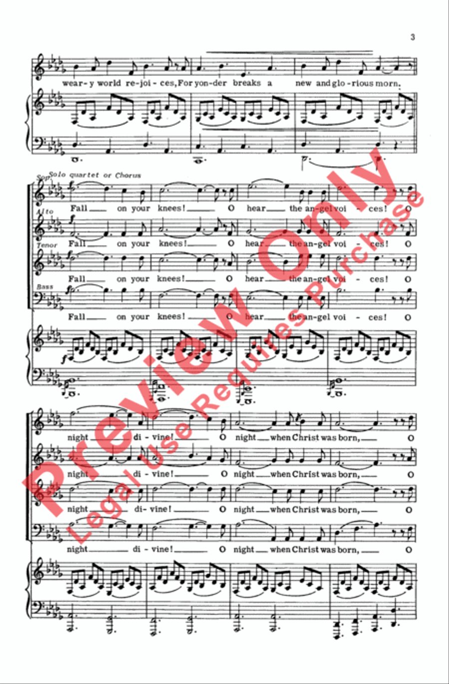 O Holy Night 4-Part scores gallery preview page 3