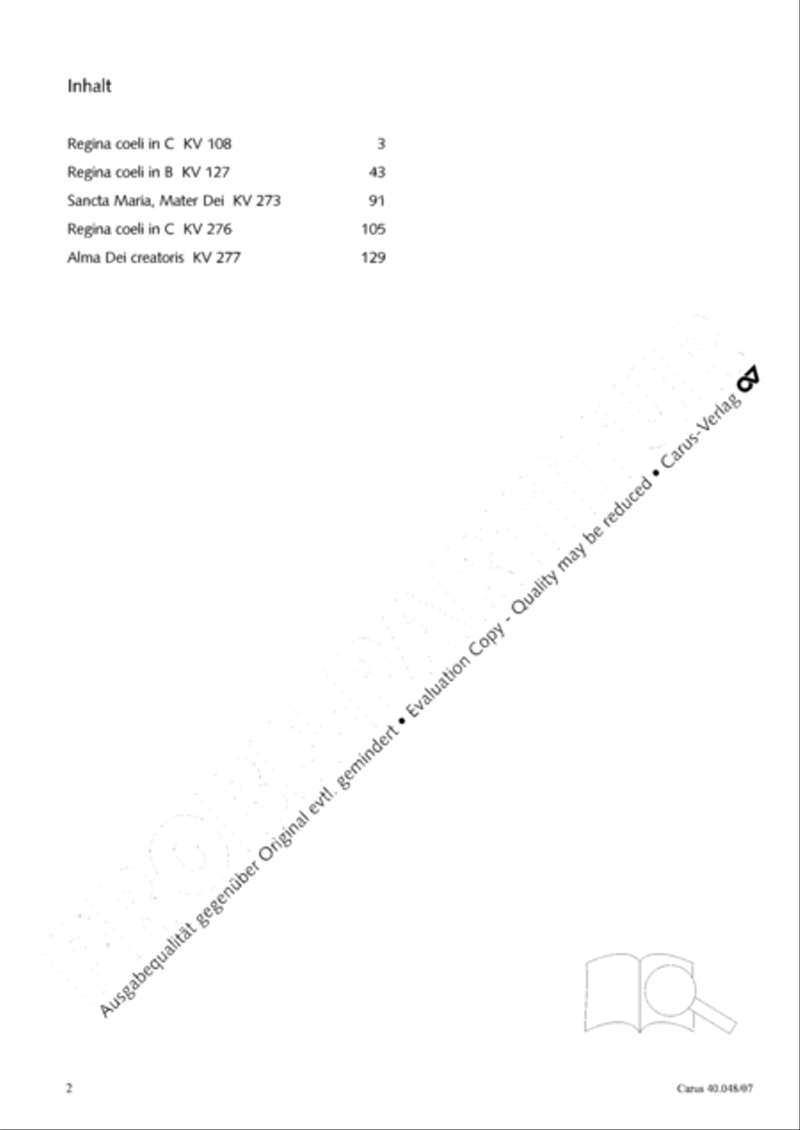 Regina coeli in B-Flat Major, K. 127 4-Part scores gallery preview page 3