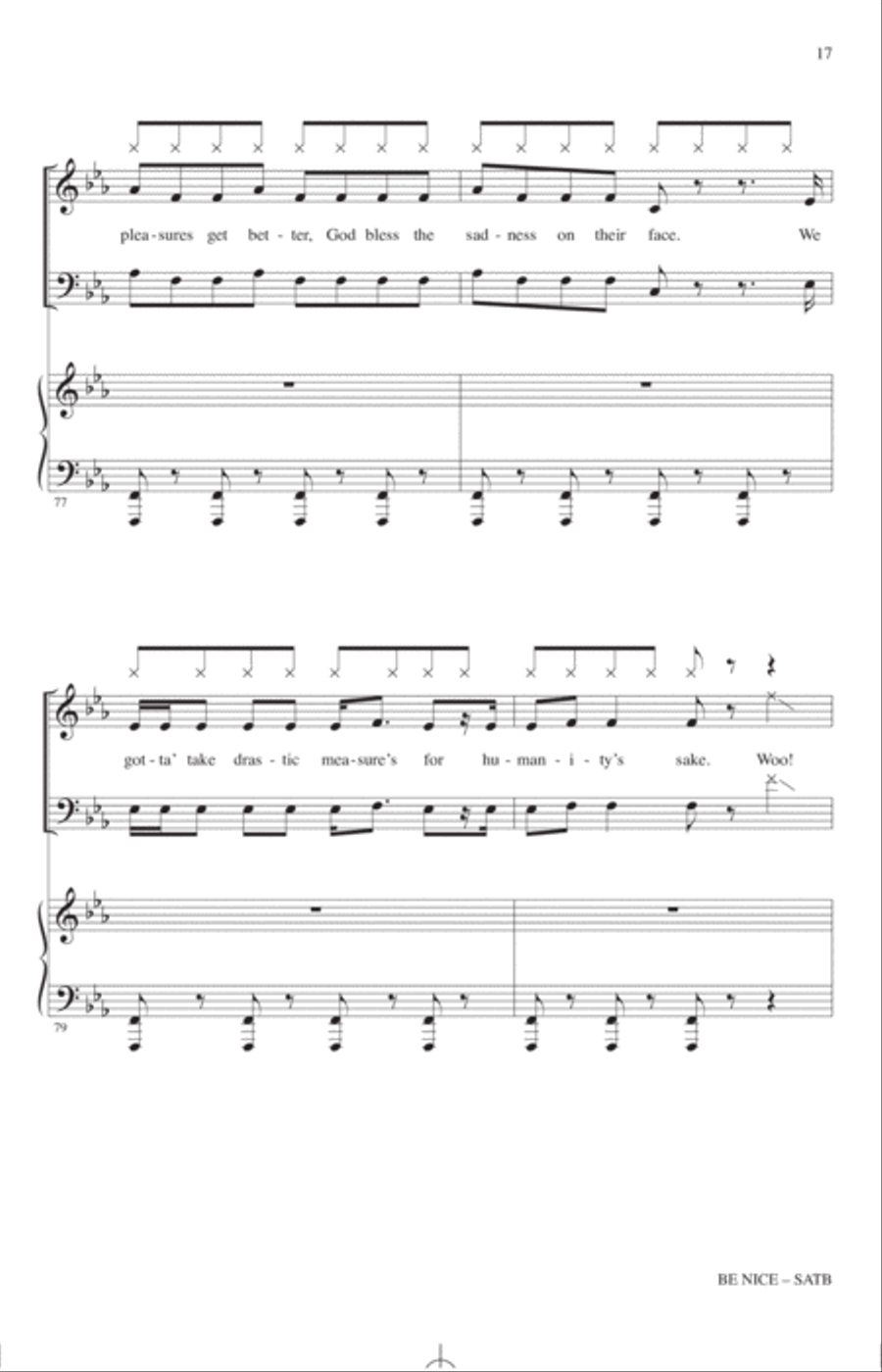 Be Nice (feat. Snoop Dogg) (arr. Alan Billingsley) 4-Part scores gallery preview page 16
