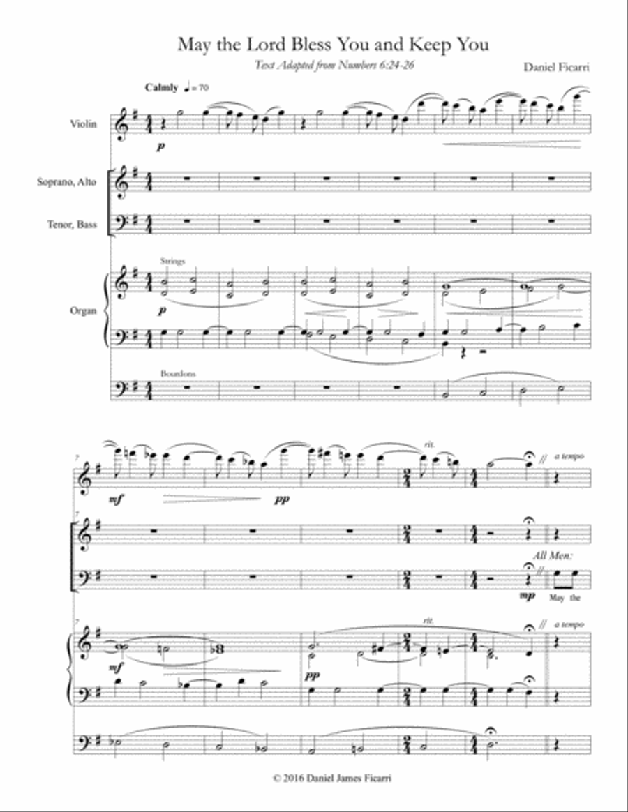 May the Lord Bless You and Keep You 4-Part scores gallery preview page 3