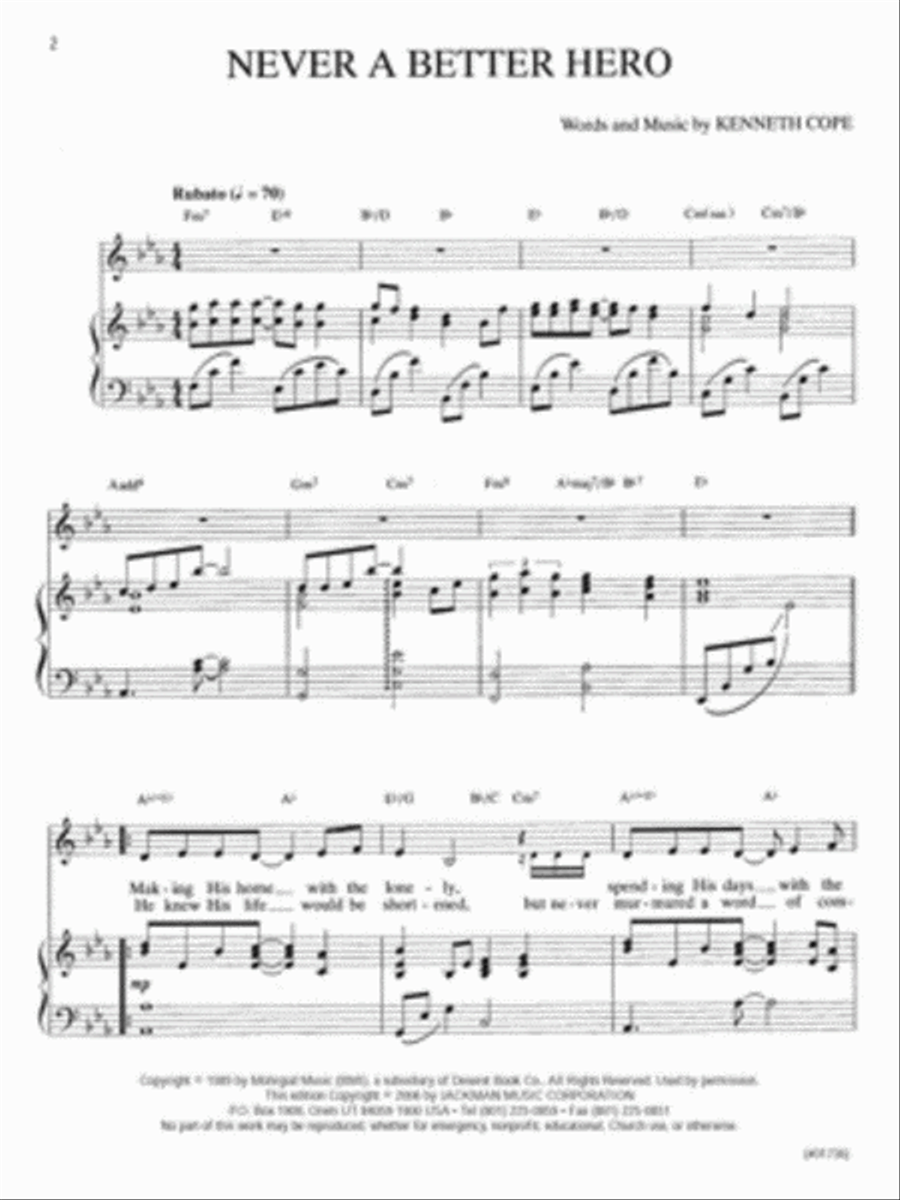 Never a Better Hero - Vocal Solo Voice Solo scores gallery preview page 2
